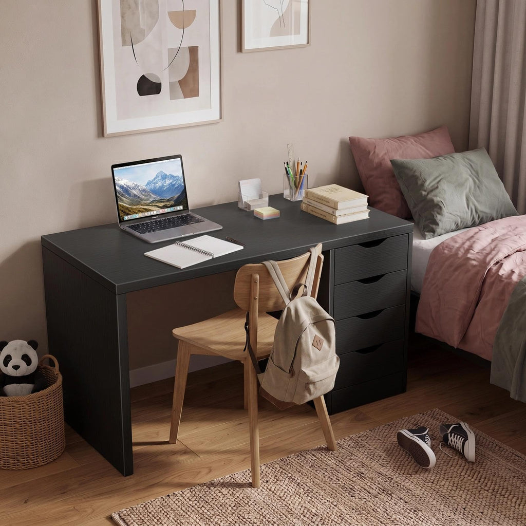 Black Computer Desk with Drawers T203