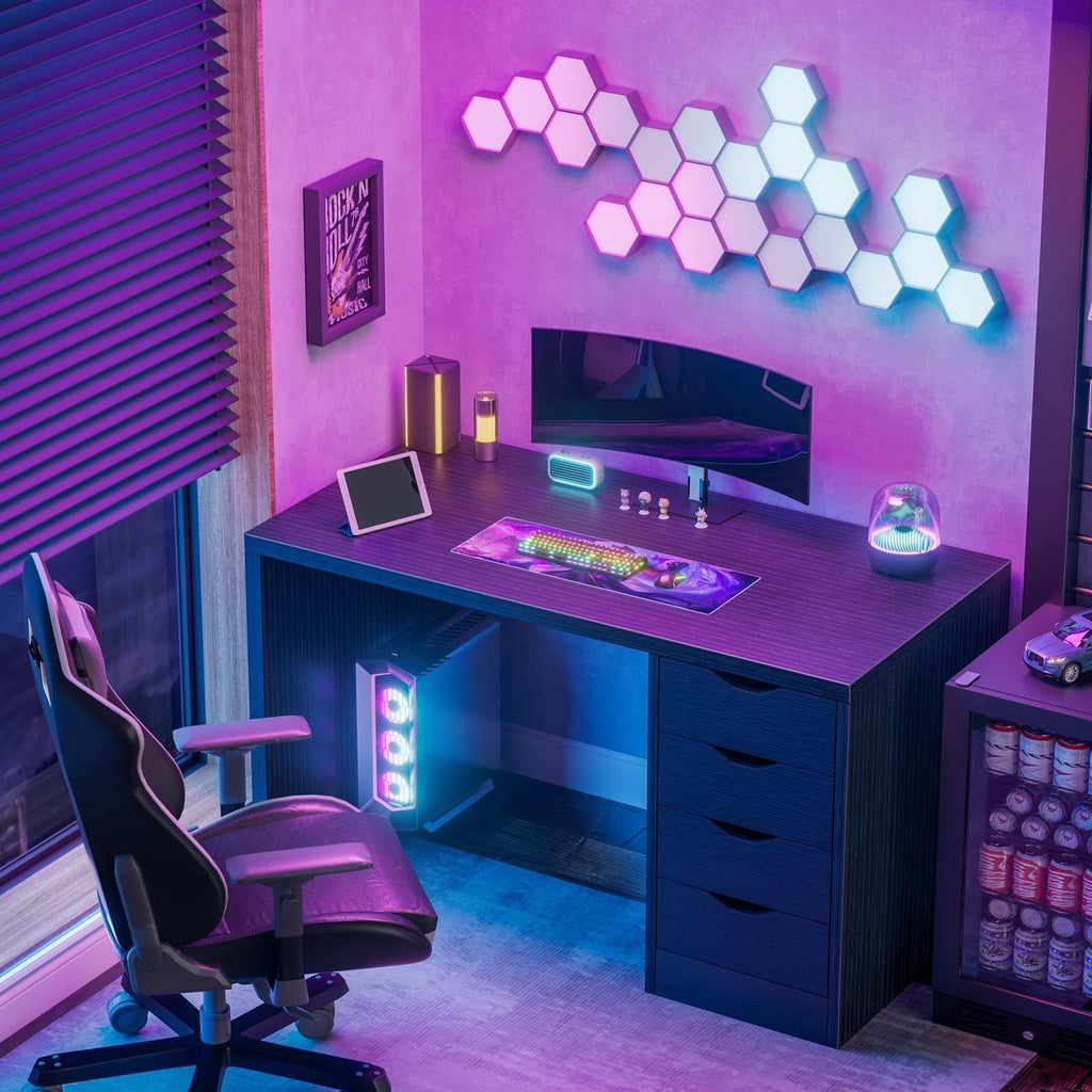 Black Computer Desk with Drawers T203