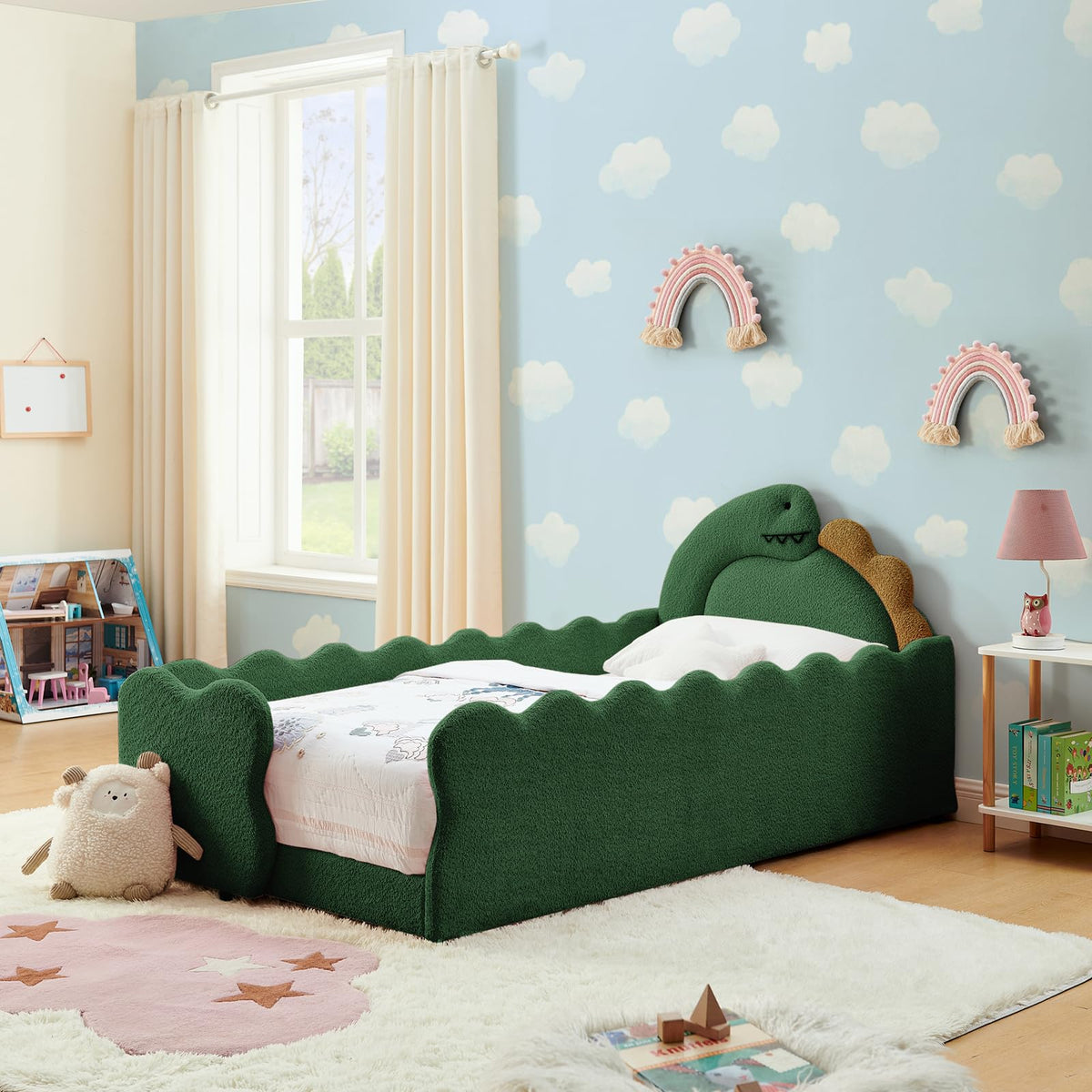 Twin Size Upholstered Boucle Daybed with Slats Support Y1724