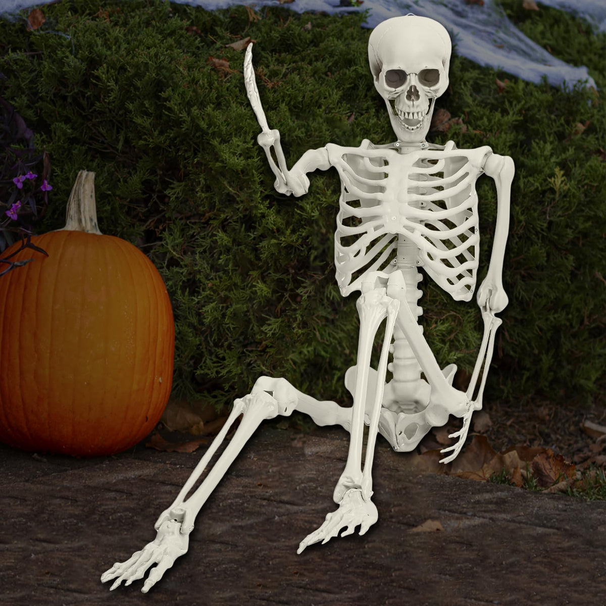 5.4FT Poseable Life Size Plastic Skeleton O95293
