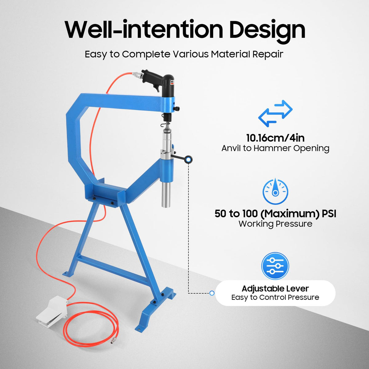 Pneumatic Planishing Hammer with 3 Anvil Dies H493086