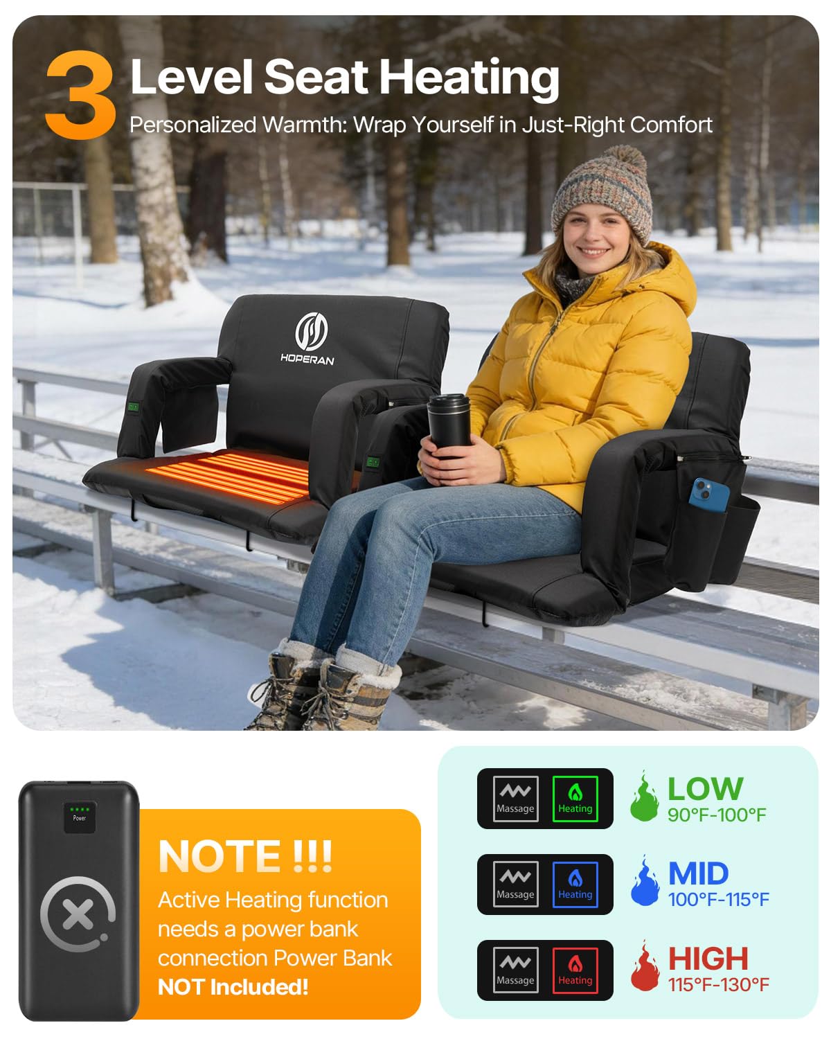 Massage Heated Stadium Seats for Bleachers C118058