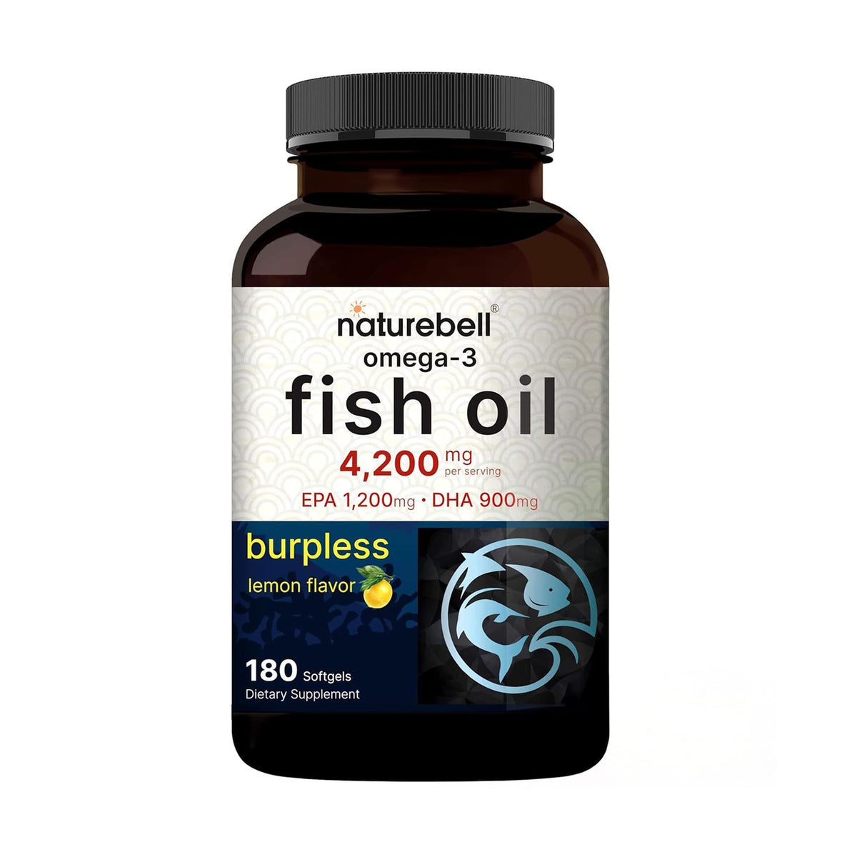 Omega-3 Fish Oil 180 Softgels Lemon Flavor G937