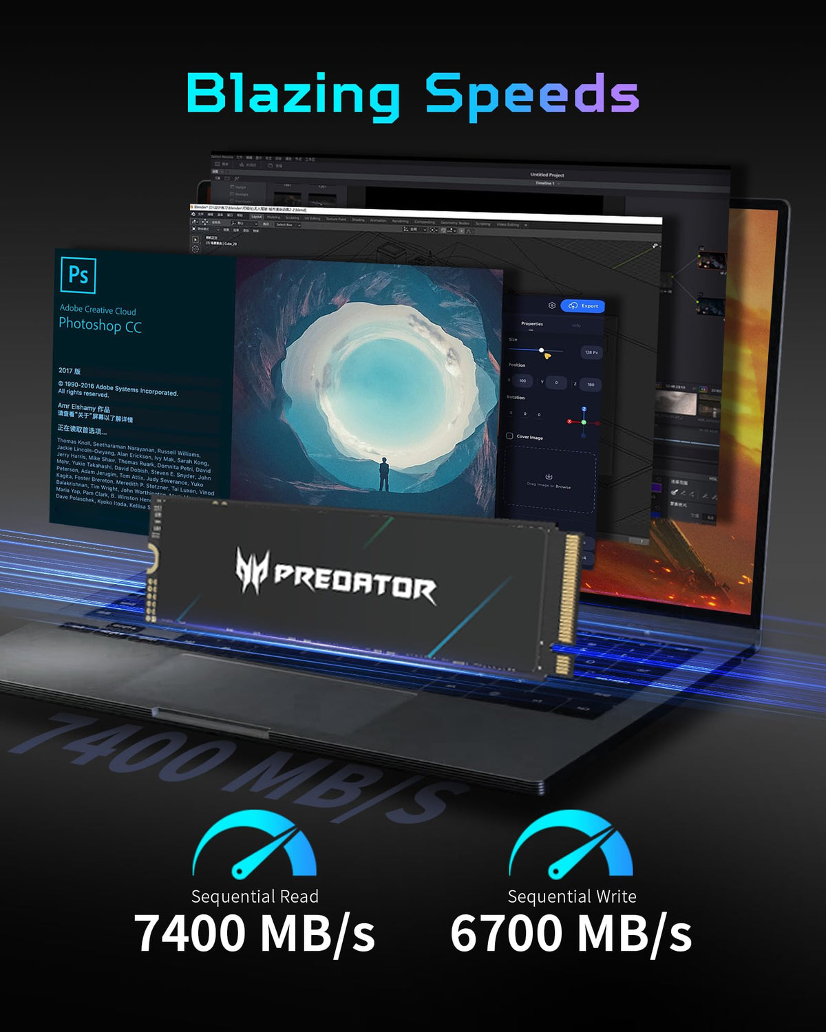 1TB NVMe PCIe Gen4×4 M.2 Internal SSD V863