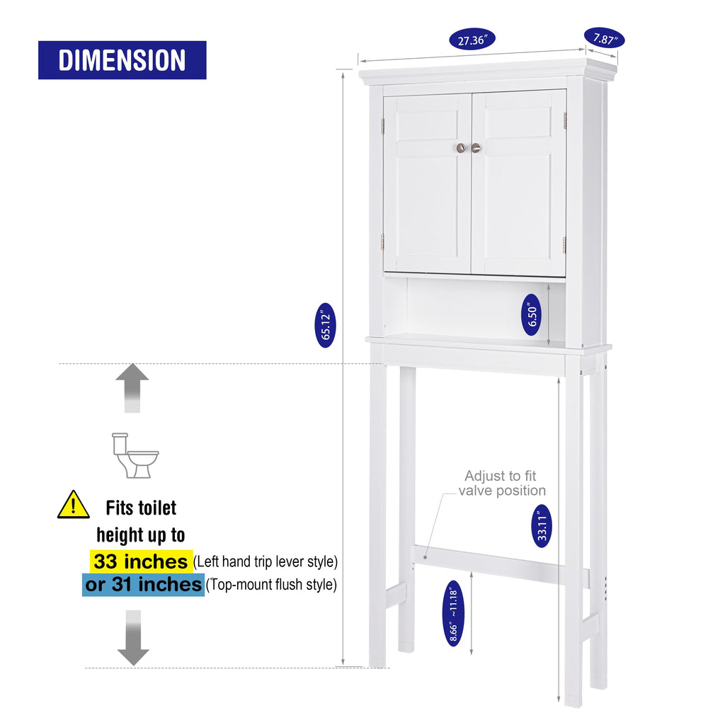 White Over The Toilet Storage Cabinet O484