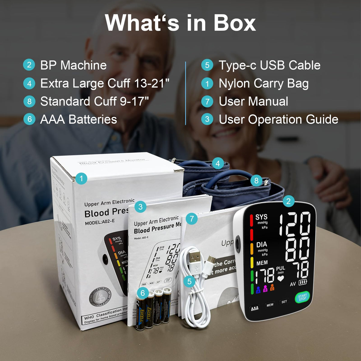 Automatic Upper Arm Blood Pressure Monitor with 5.4 inch LED Screen Q540008
