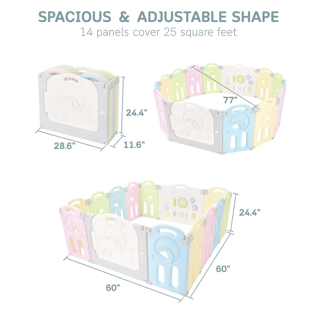 Large 14-Panel Baby Playpen F569346