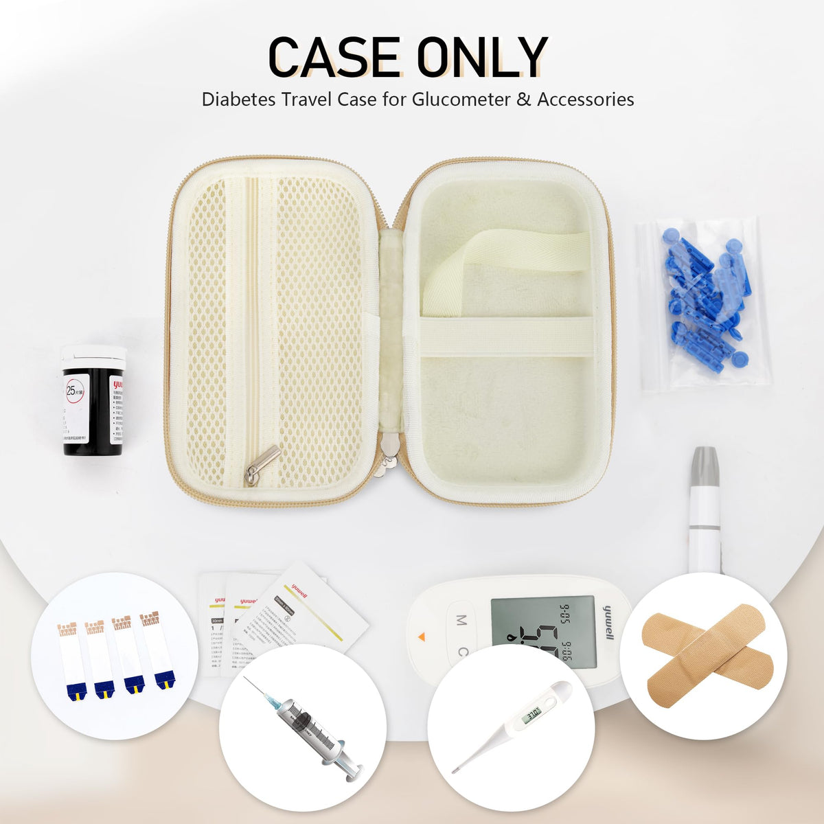 Light Khaki Diabetic Monitor Case I13583