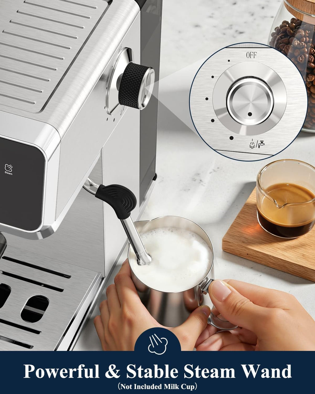 Espresso Machine with Burr Grinder and Steam Wand E64705