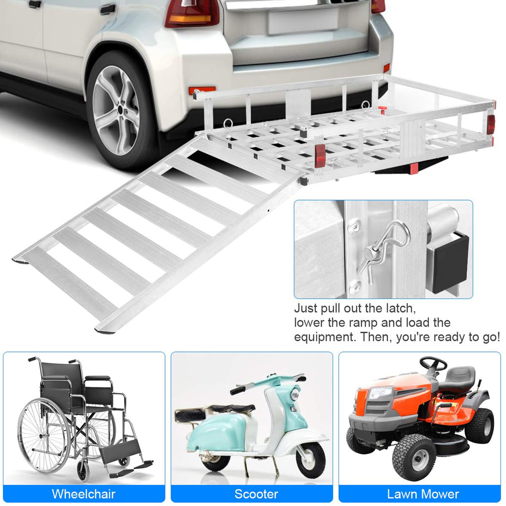 50"x 29.5" Aluminum Hitch Cargo Carrier with Ramp A53201