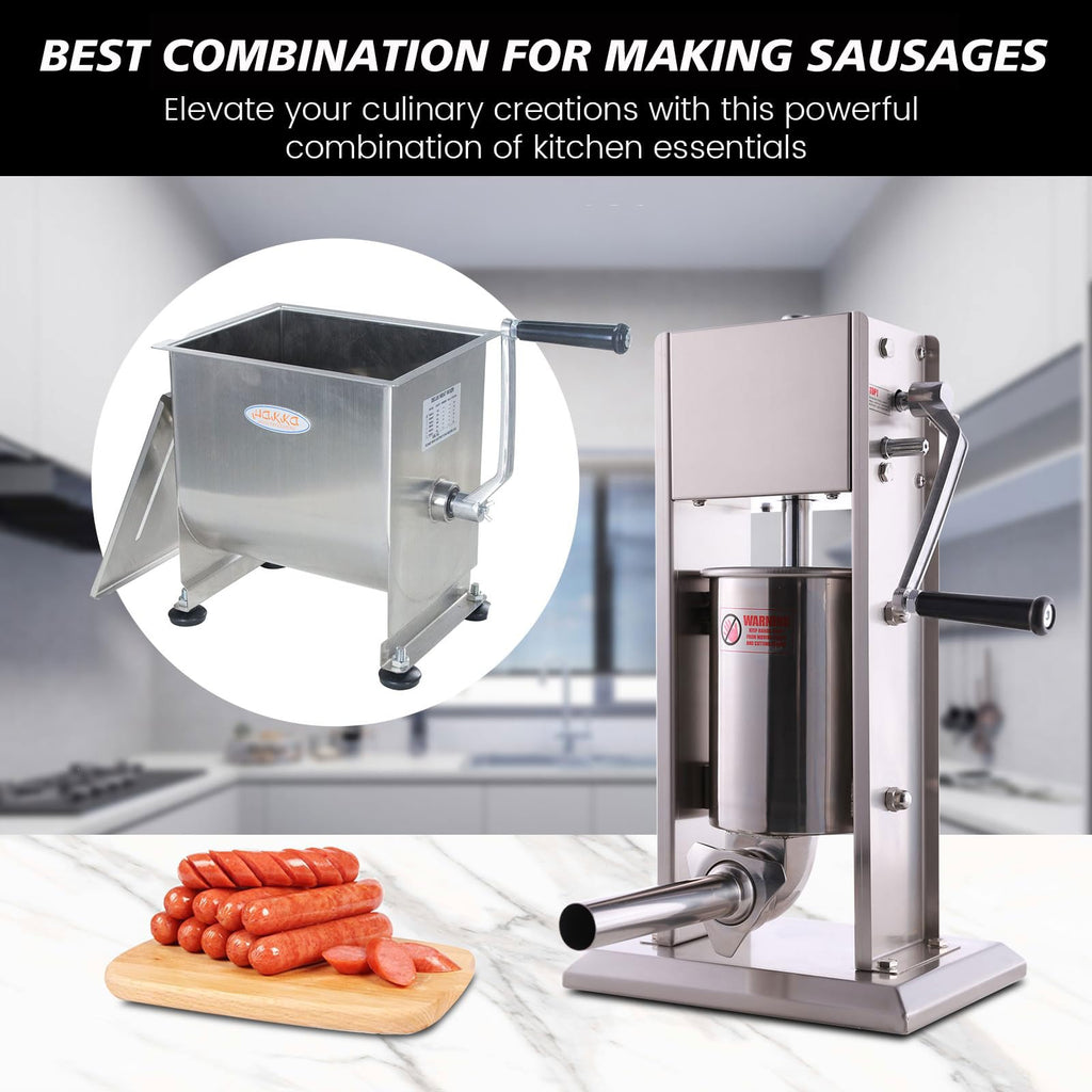 7L Sausage Stuffer and 15lb Manual Meat Mixer R2958