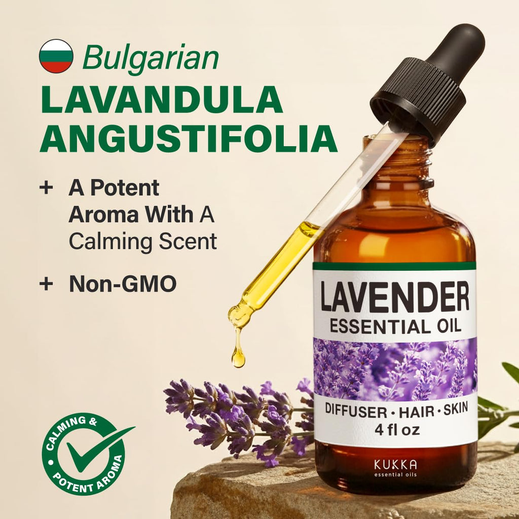 Ginger Hair Oil & Lavender Diffuser Essential Oil Set 2x4 fl oz S488
