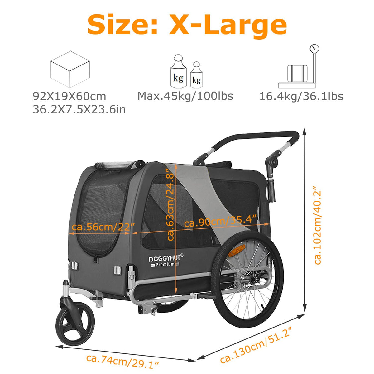 X Large Pet Bike Trailer & Stroller L7862