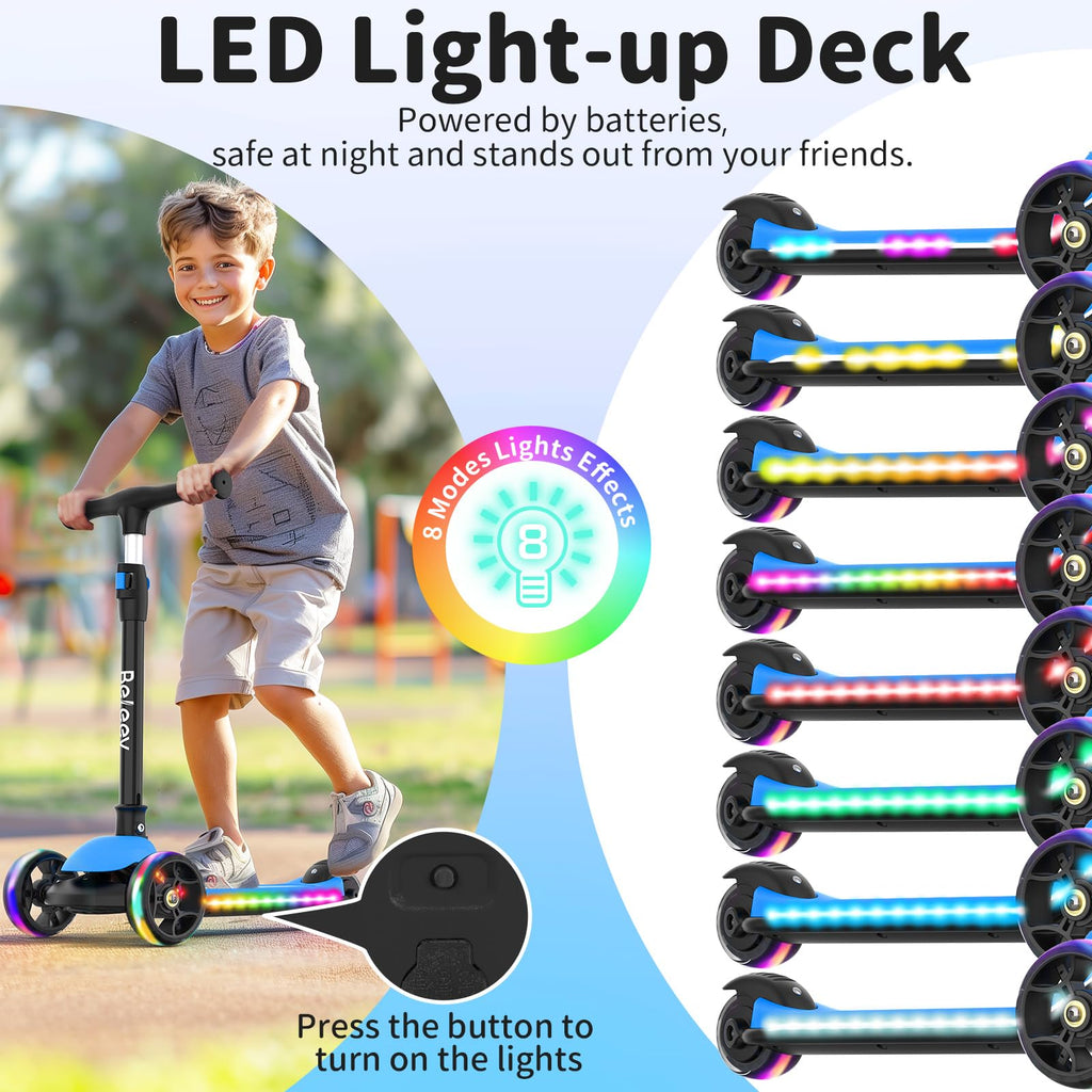 3 Wheel Folding Kids Scooter with LED Light-Up Wheels Z50159
