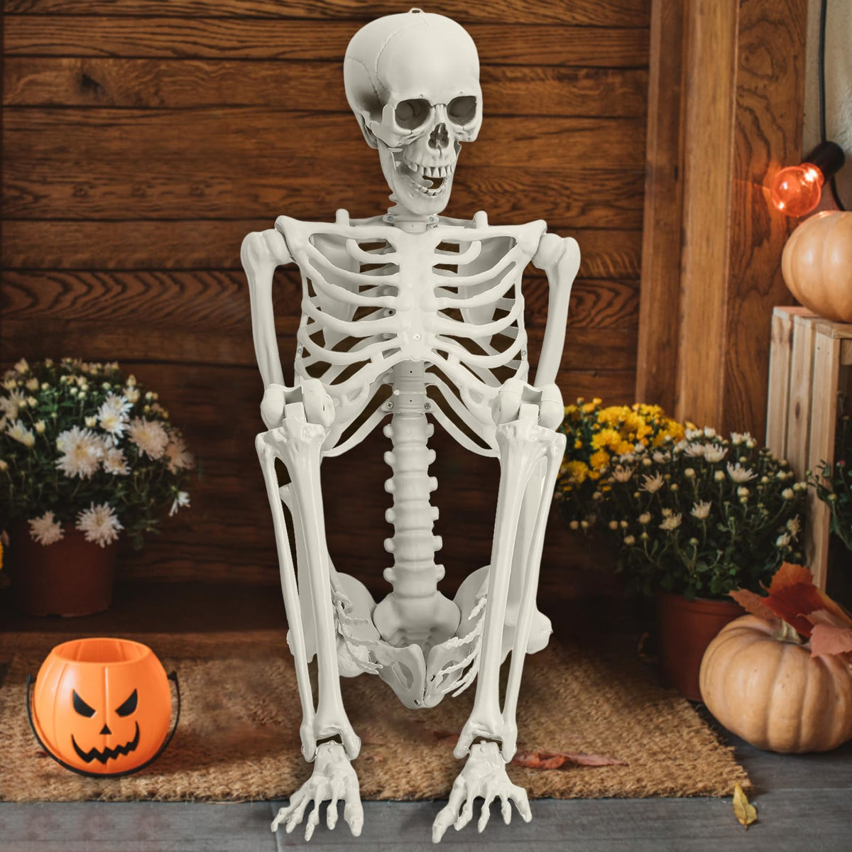 5.4FT Poseable Life Size Plastic Skeleton O95293