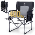 Portable Folding Camping Chair with Side Table, Black S163