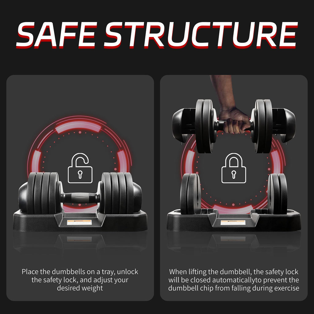 Adjustable Dumbbell Set with Tray B188326