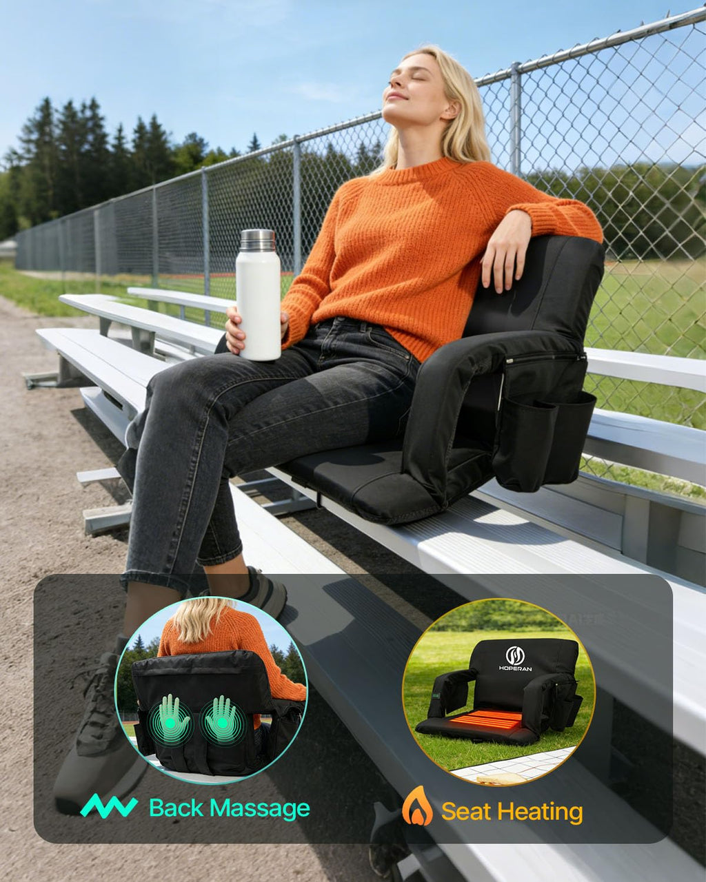 Massage Heated Stadium Seats for Bleachers C118058