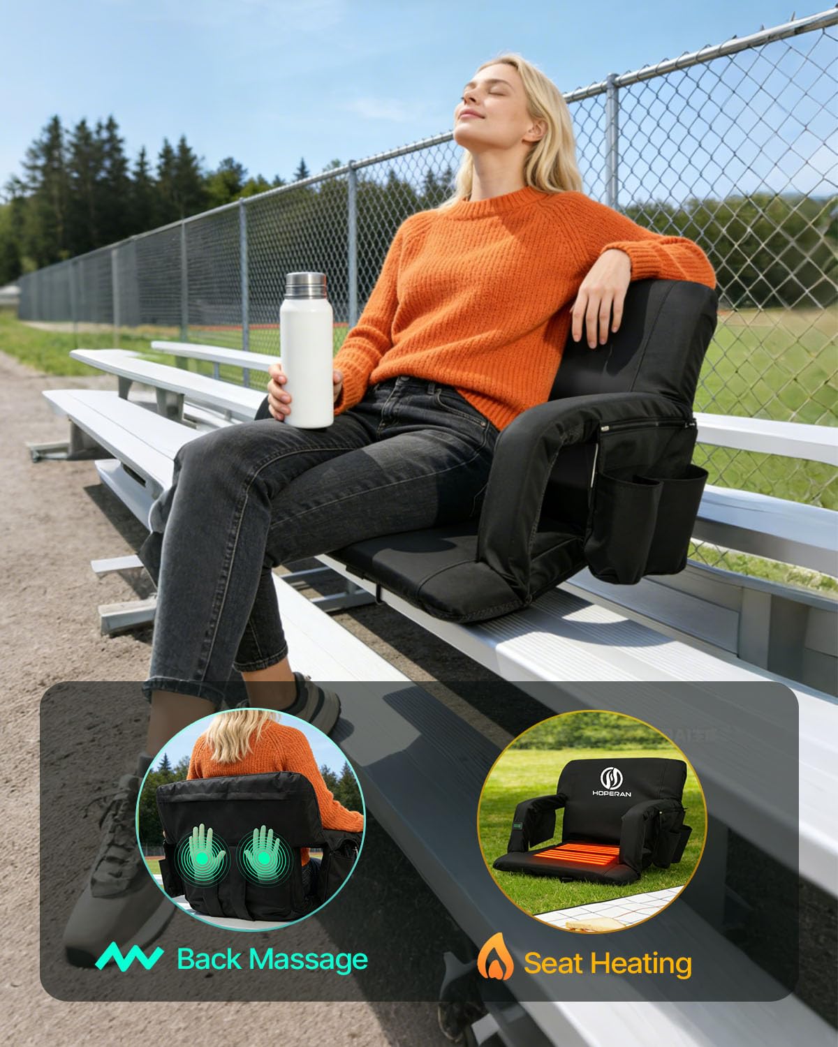 Massage Heated Stadium Seats for Bleachers C118058