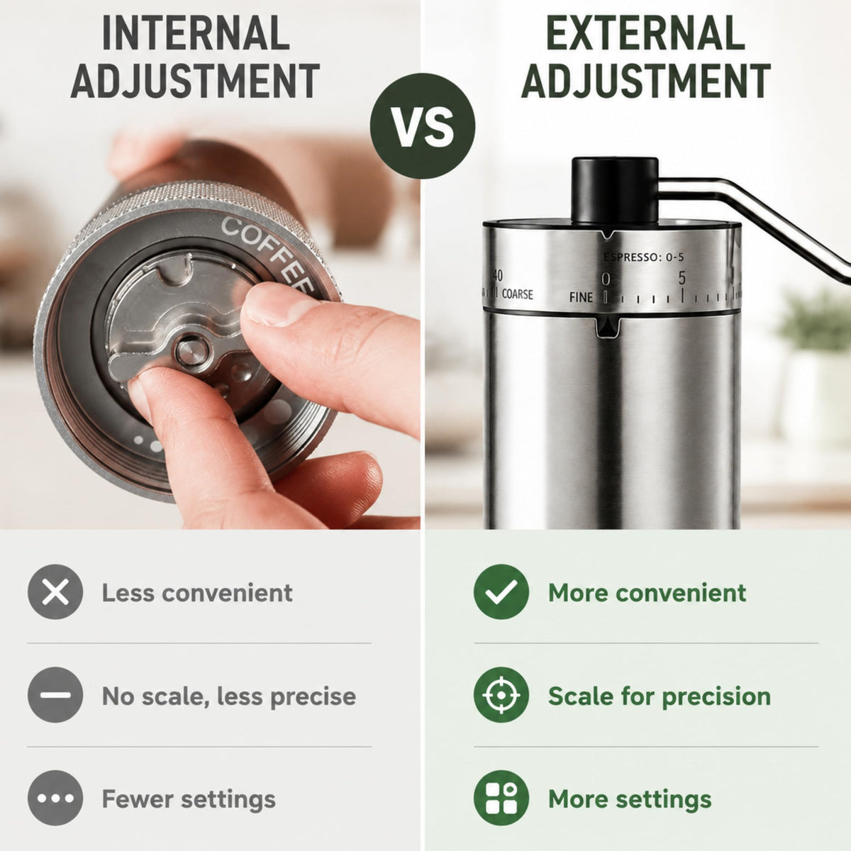 Manual Coffee Grinder with Adjustable Settings J939817