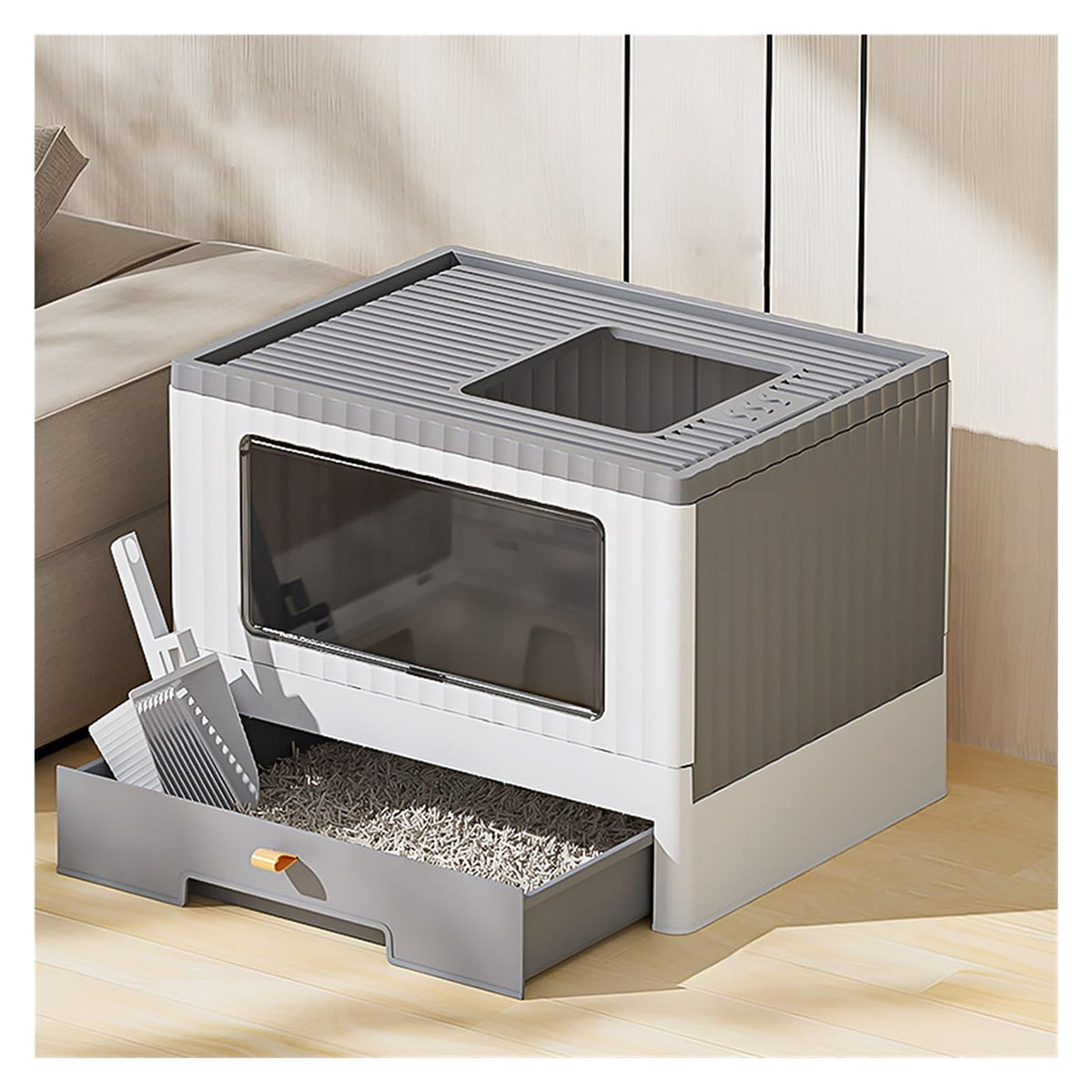 Foldable Cat Litter Box with Lid C570