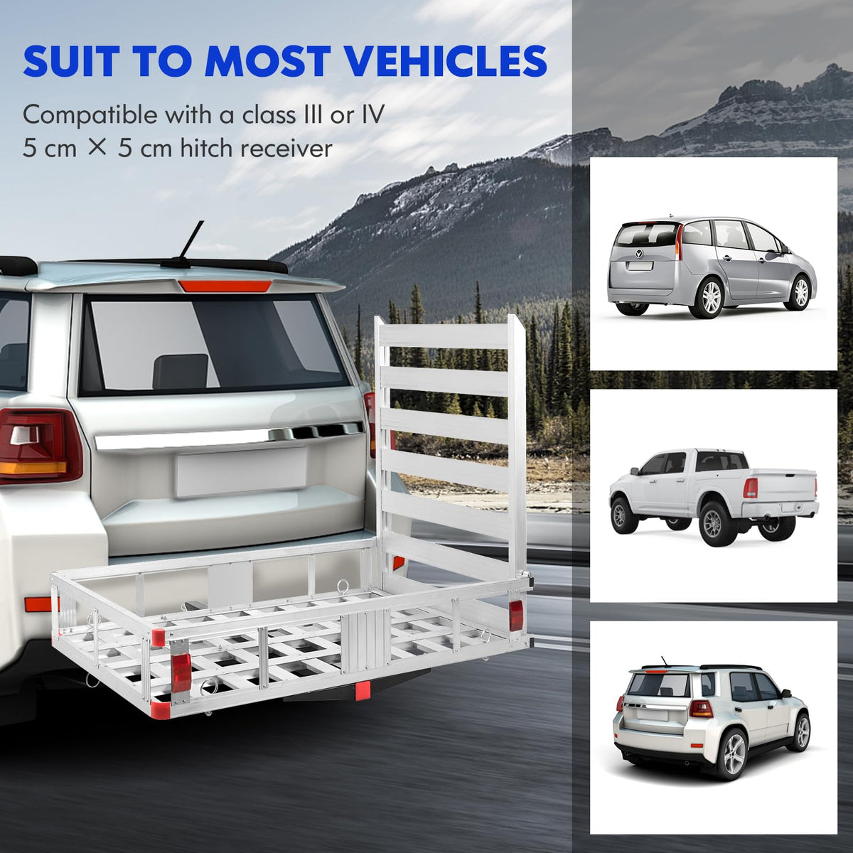50"x 29.5" Aluminum Hitch Cargo Carrier with Ramp A53201