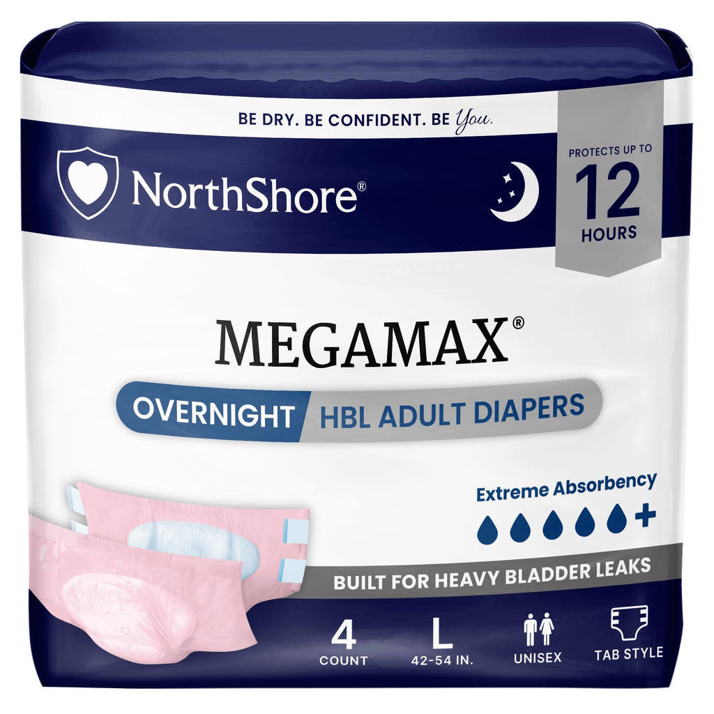 Large Adult Diapers with Tabs, Pink, 4 Count A9769