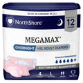 Large Adult Diapers with Tabs, Pink, 4 Count A9769