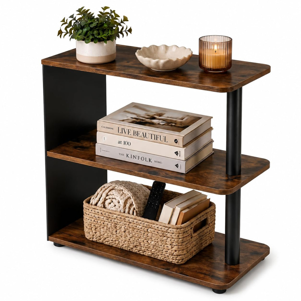 3-Tier Narrow Industrial End Table J123366