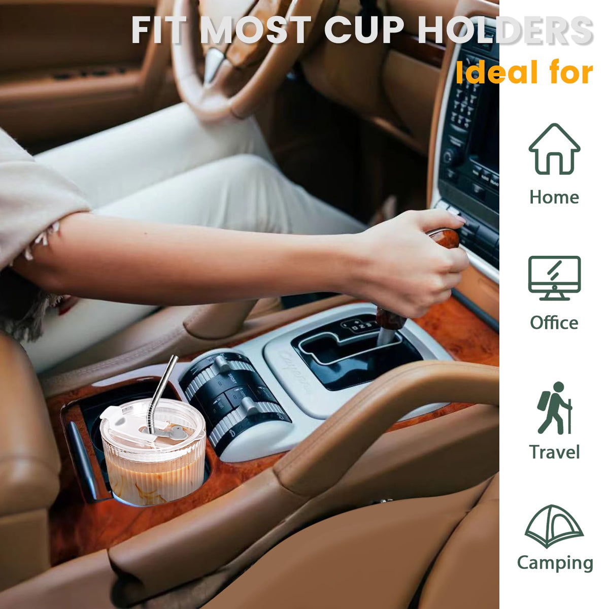 16 OZ Clear Plastic Iced Coffee Cups with Lids and Straws 2 Pcs V421427