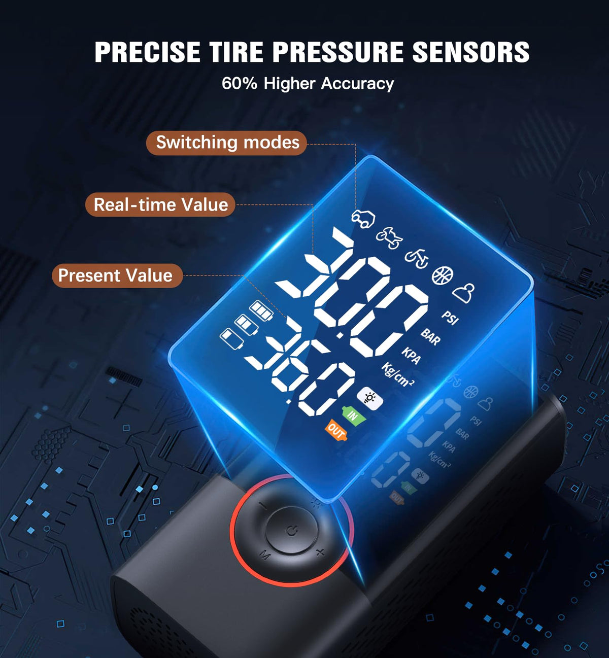 Portable Cordless Tire Inflator Air Compressor 150PSI D235