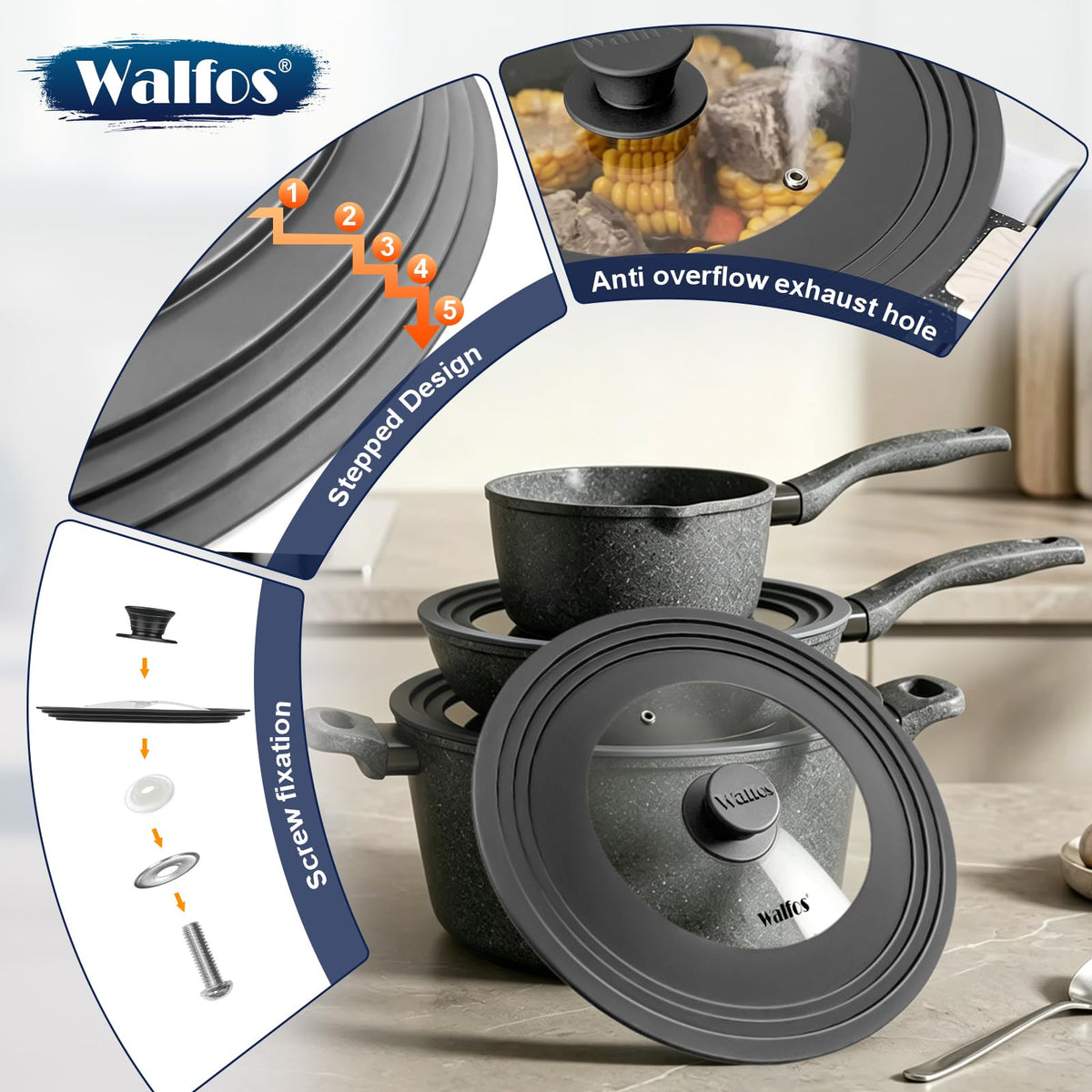 Tempered Glass Universal Lid for Pots, Pans and Skillets Q416