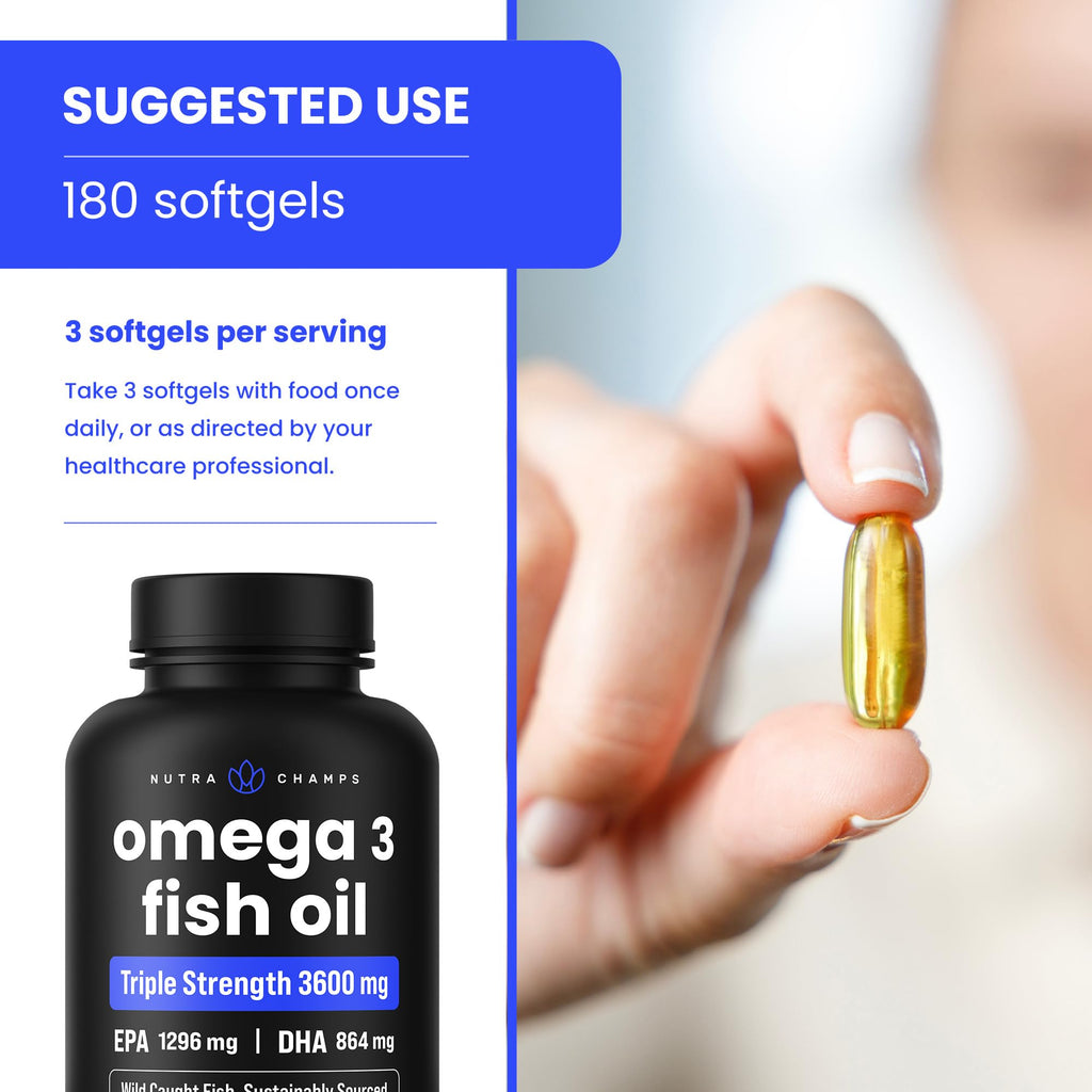 Omega 3 Fish Oil 3600 mg 180 Softgels H969