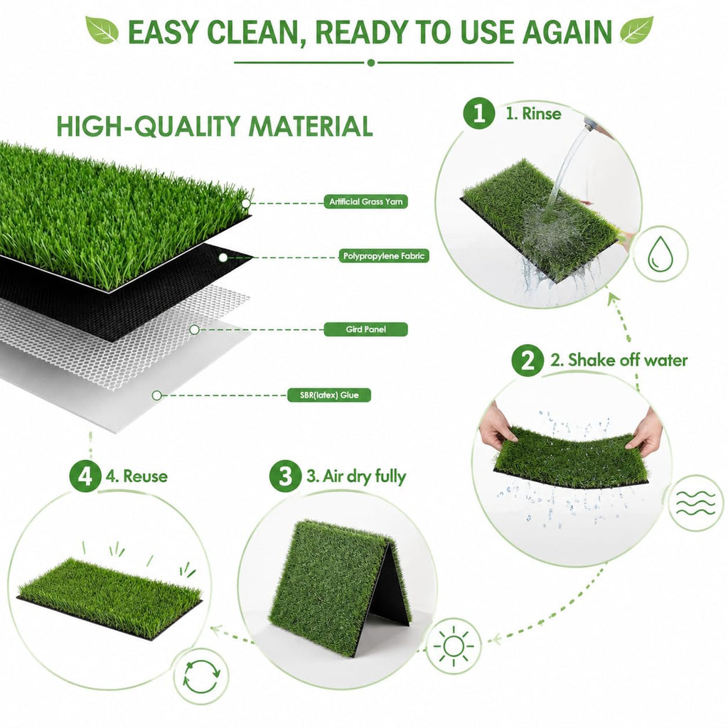 Artificial Grass Dog Potty Pad 24 x 36 in Non-Slip Washable F387078