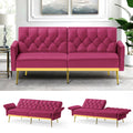 Velvet Sofa Bed with Adjustable Armrests & Backrests M608
