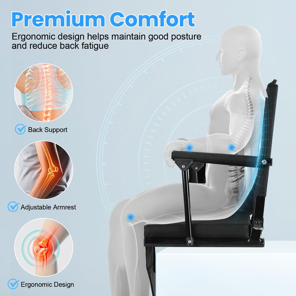2 Pcs Folding Stadium Seat with Back Support and Cushion F5108