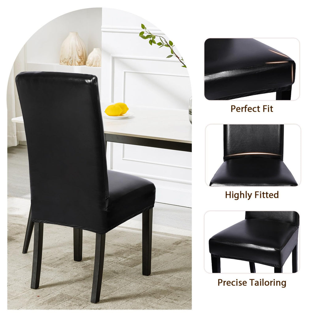 Waterproof PU Leather Dining Chair Covers Set of 6 N102851