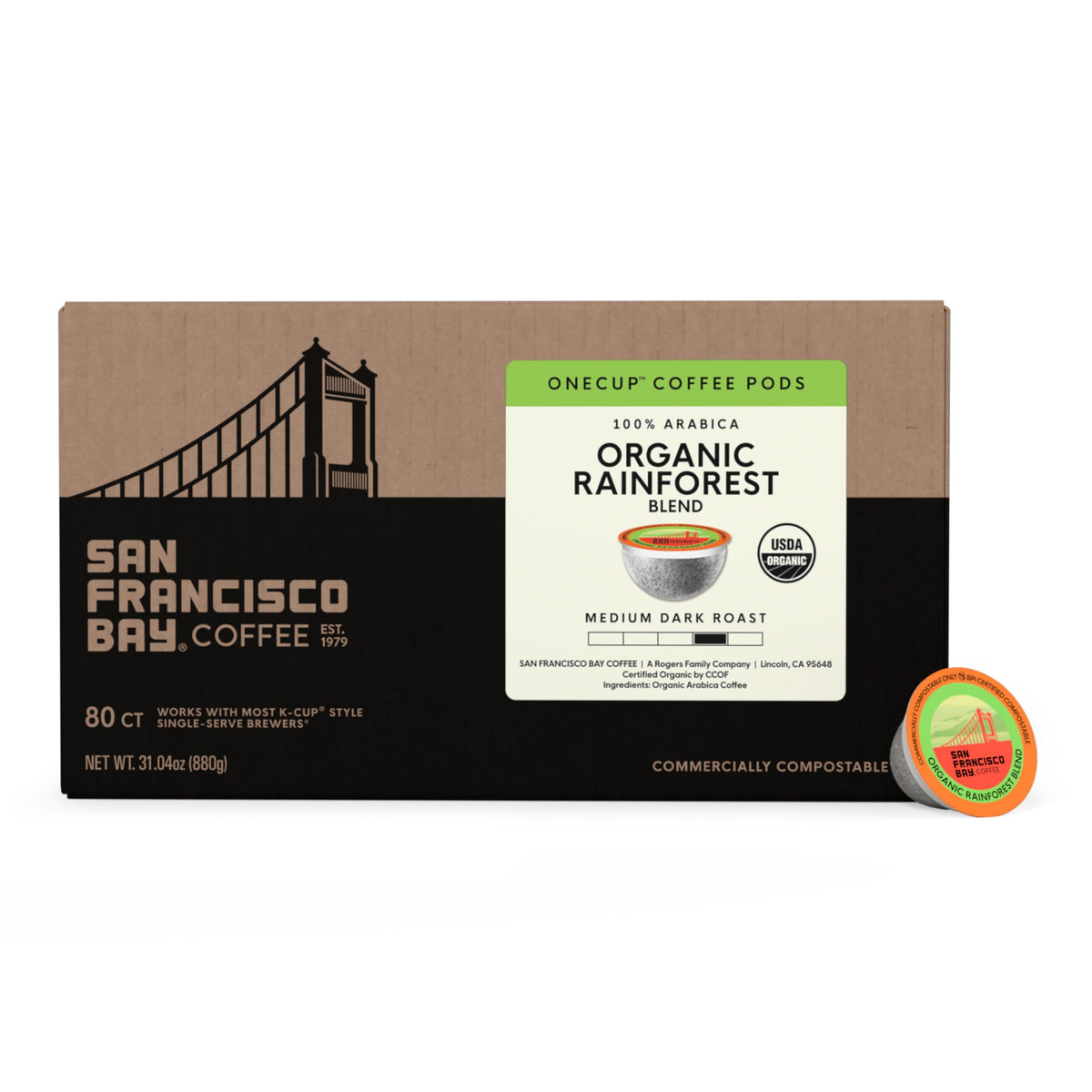 Organic Rainforest Blend K-Cup Compatible Pods, 80 ct V19472