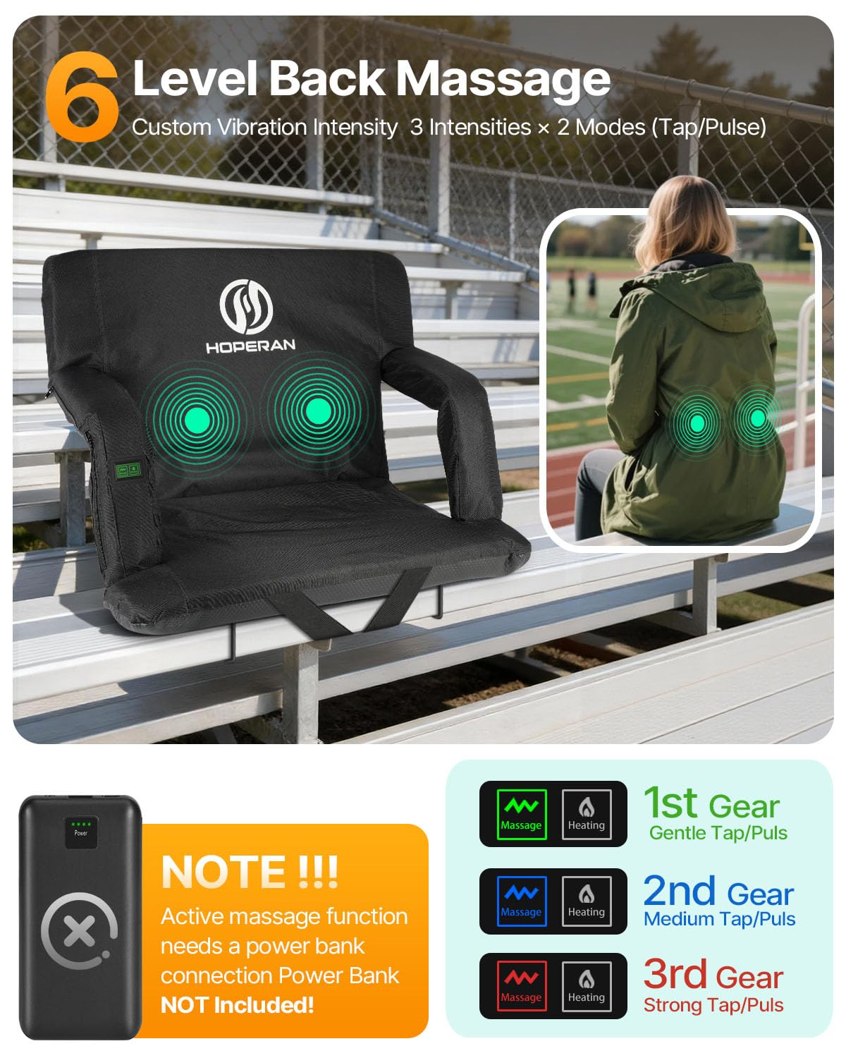Massage Heated Stadium Seats for Bleachers C118058