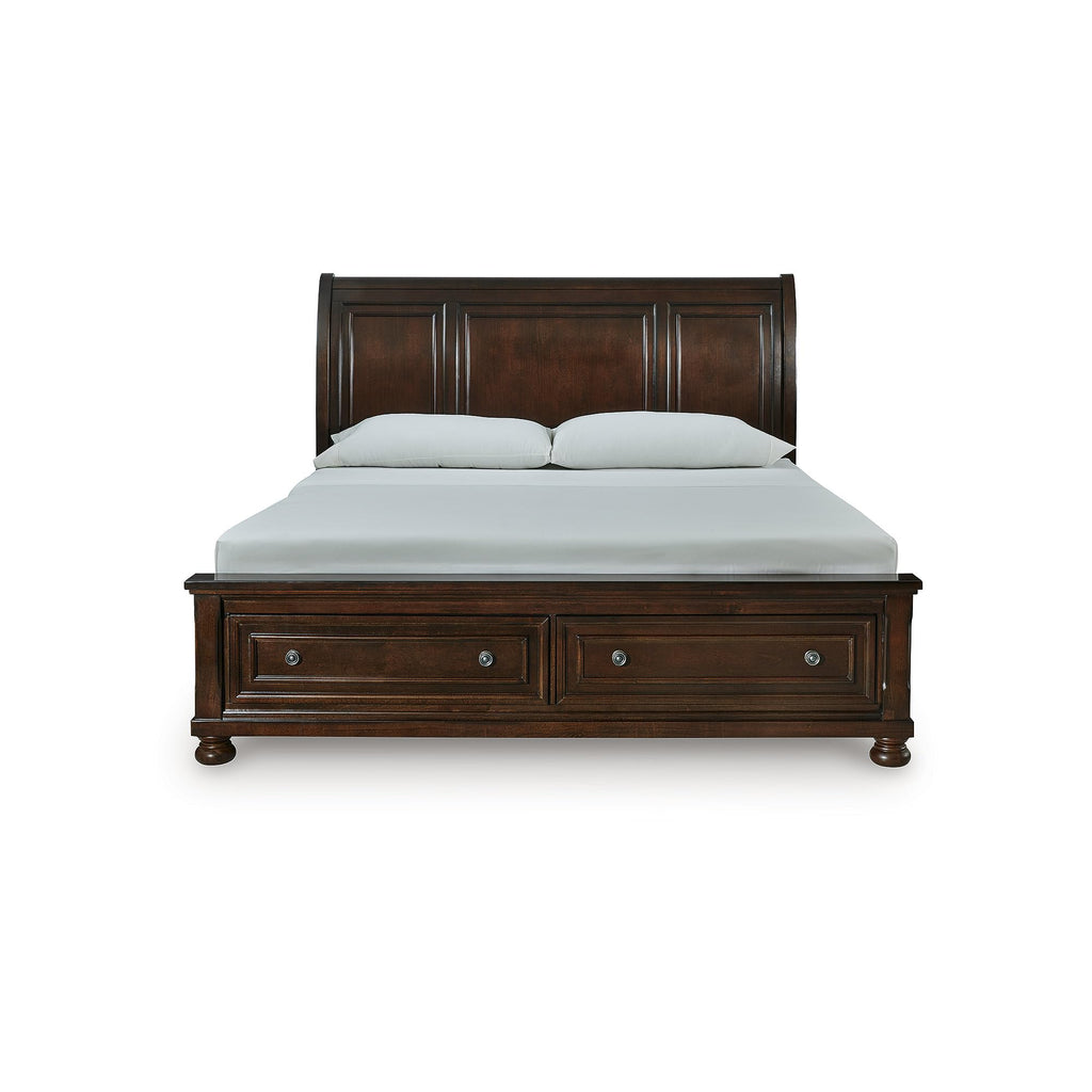 Cal King Sleigh Bed Frame with Storage A846782