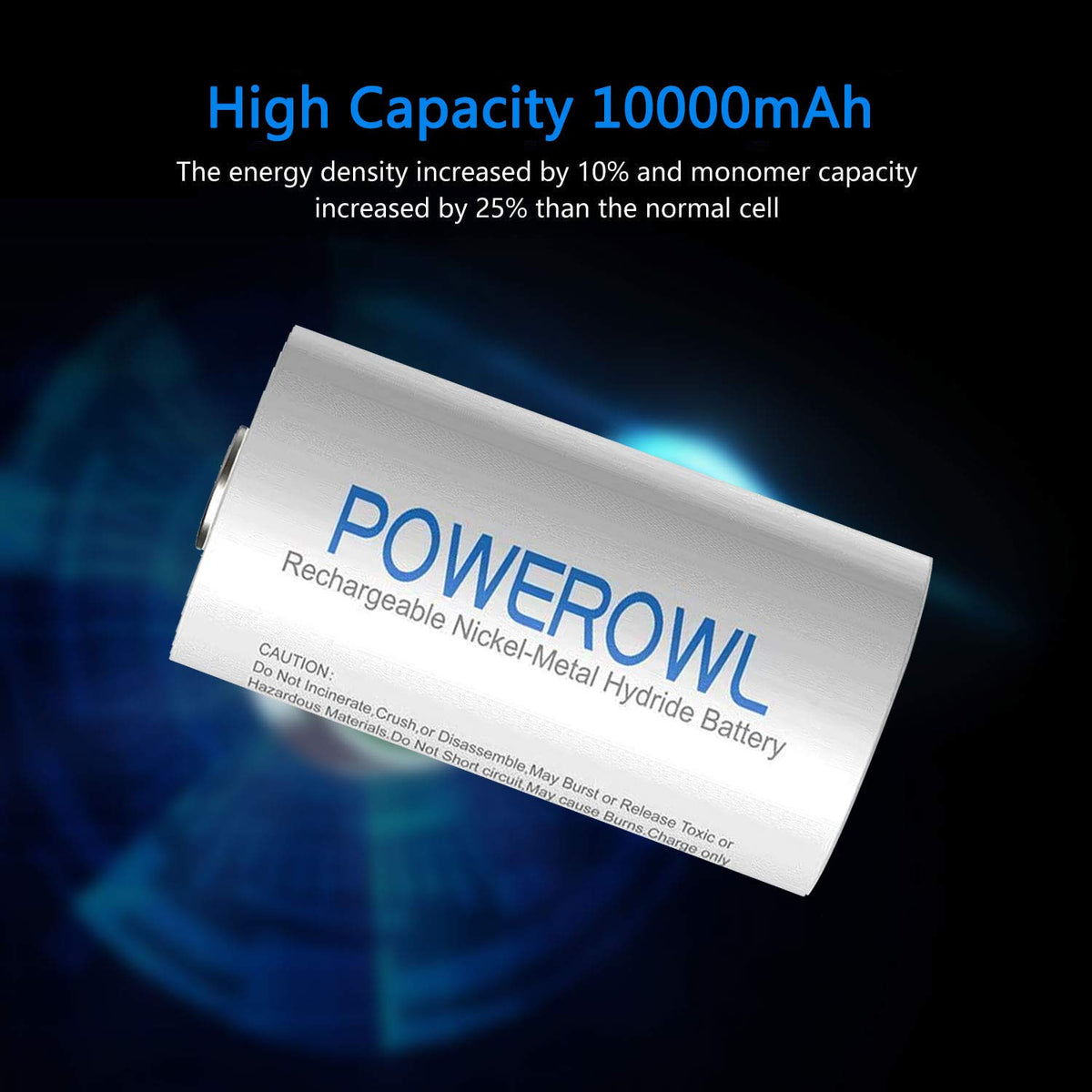 Rechargeable D Batteries 10000mah NiMH 4 Count U31154