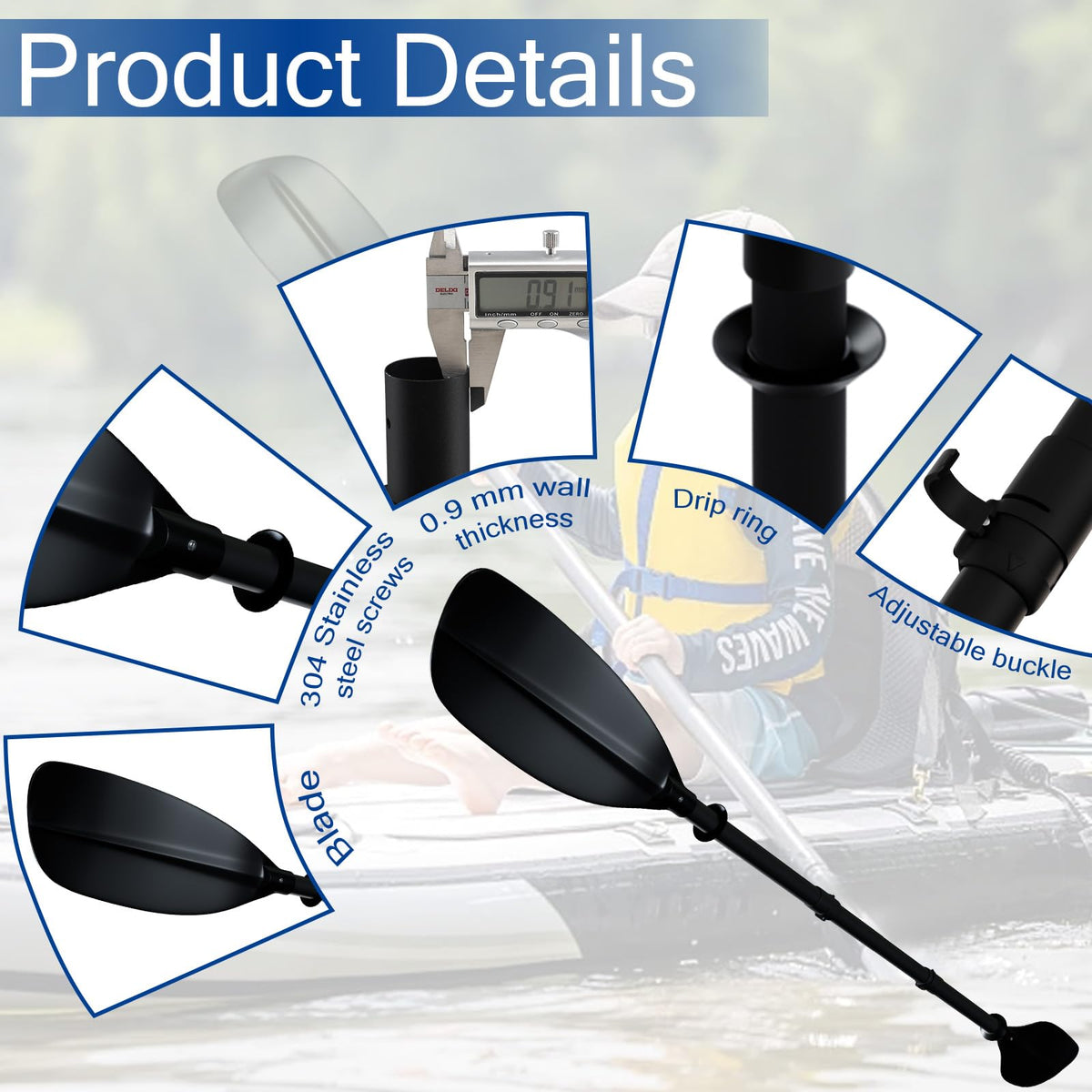 Telescoping Adjustable Kayak Paddle Q581