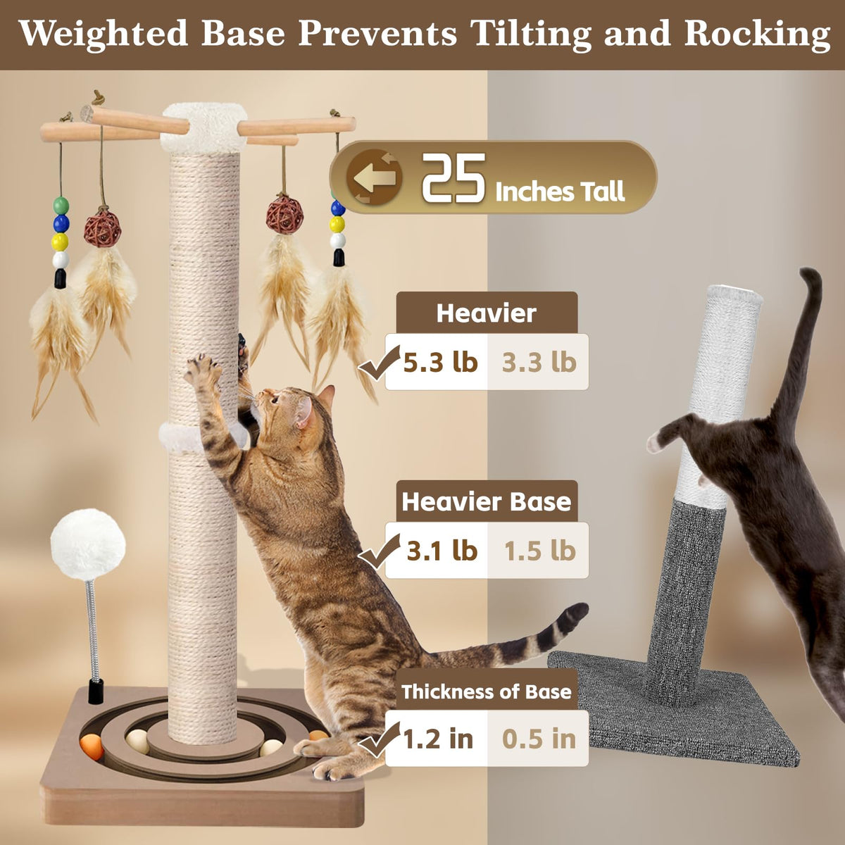 Sisal Cat Scratching Post with Toys P95644