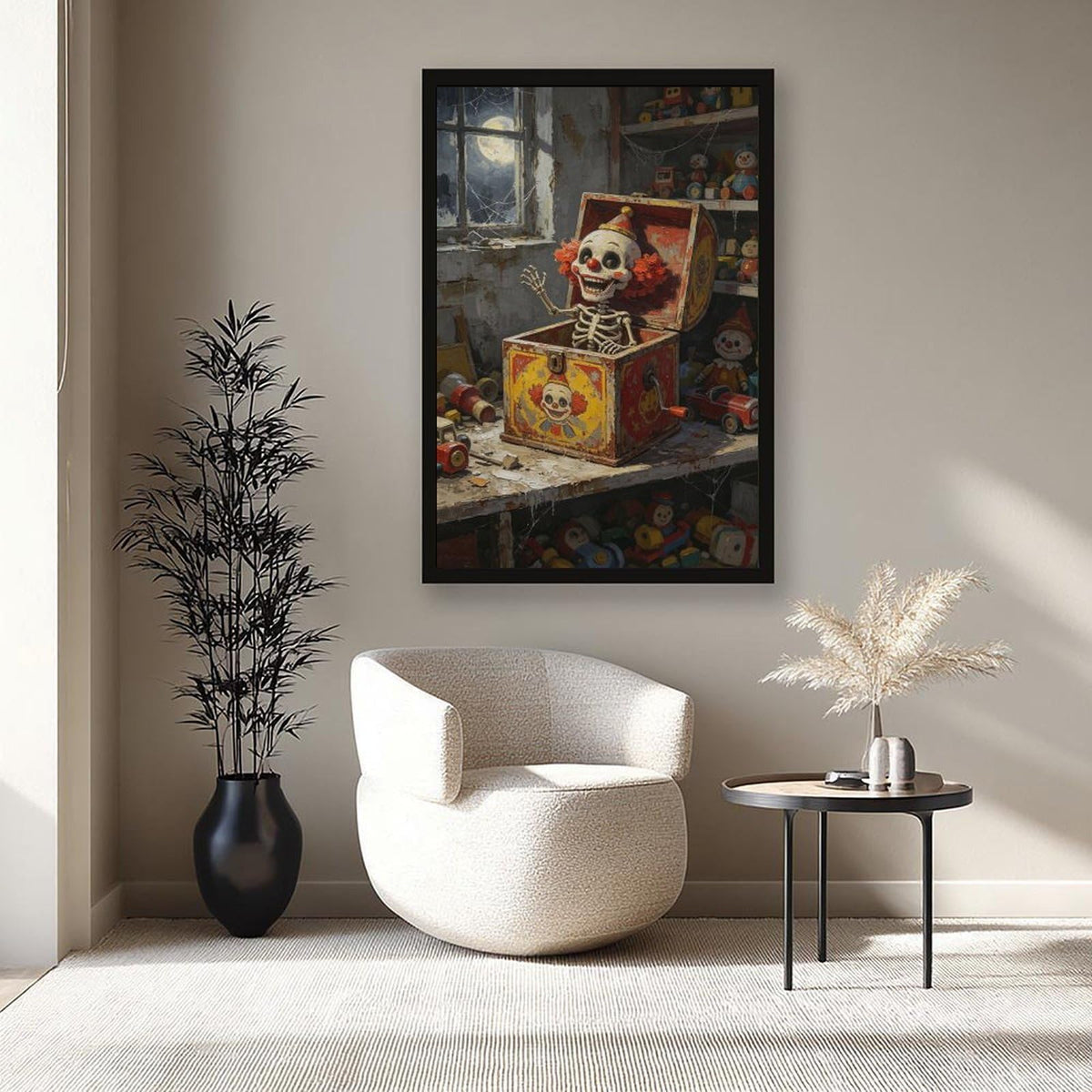 Canvas Wall Art Oil Painting Poster Print with Black Frame 24" L X 36" W E80512