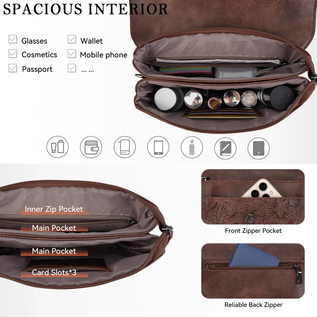 Small Vegan Leather Crossbody Bag with Adjustable Strap W26898