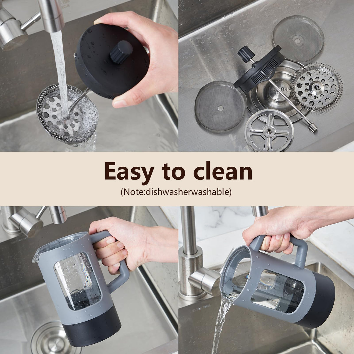 21 oz Heat-resistant Borosilicate Glass French Press Coffee Maker M5983
