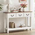 Black Oak Sofa Table with 3 Drawers U923