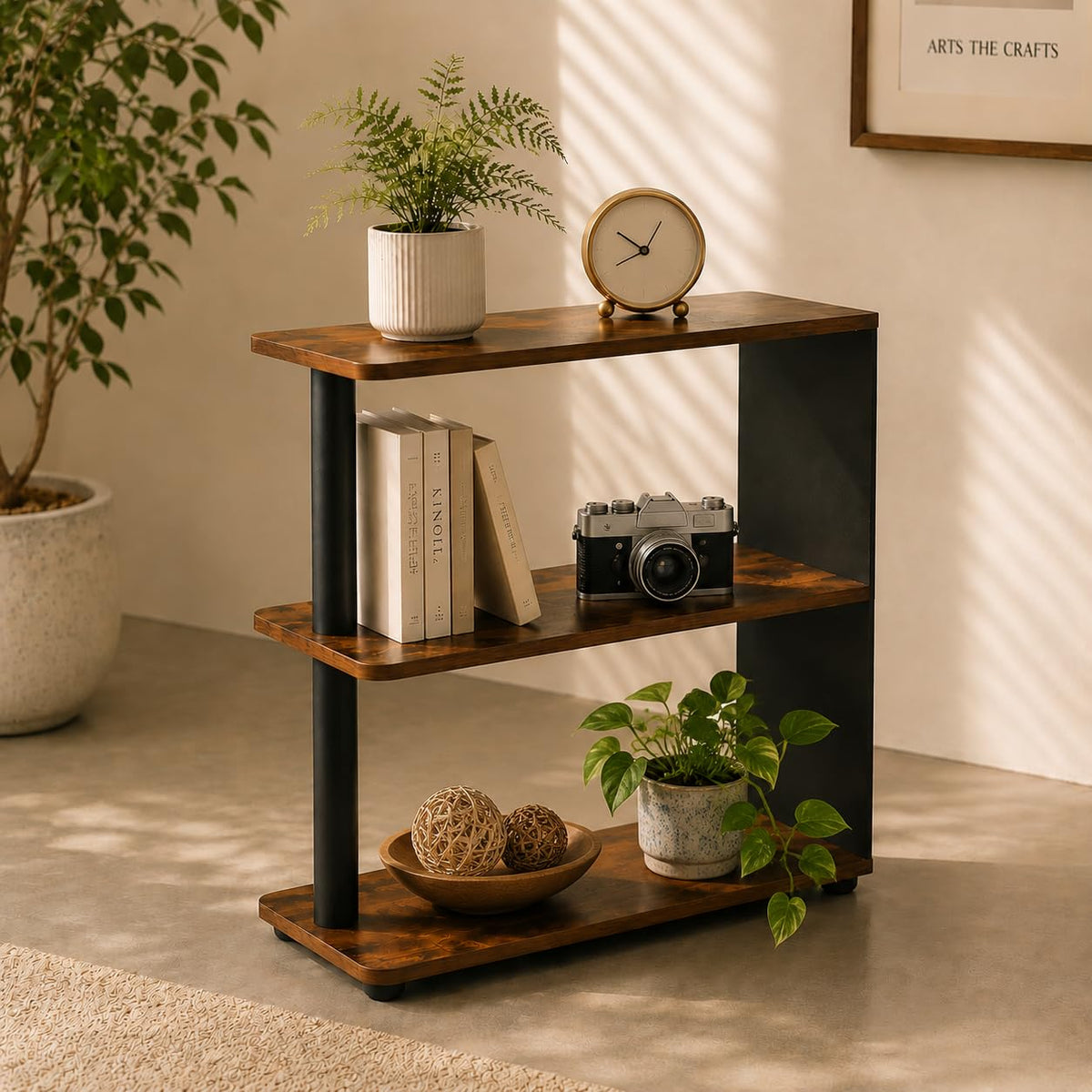 3-Tier Narrow Industrial End Table J123366