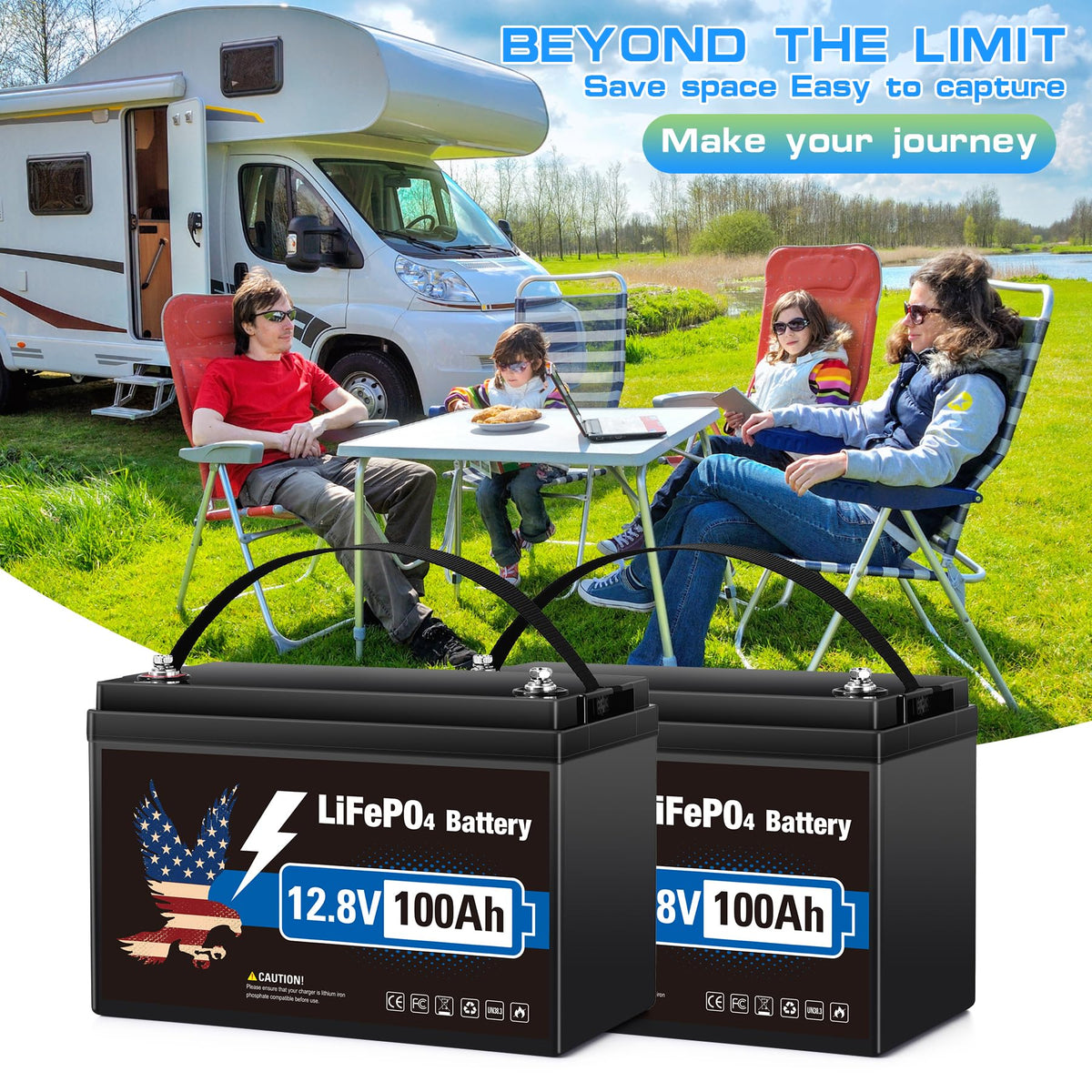 12V 100Ah LiFePO4 Lithium Battery Group 31 V77963