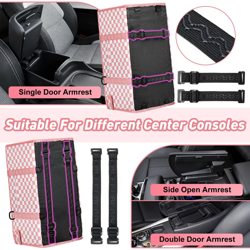 Pink Checkered Foldable Dog Car Seat L7134